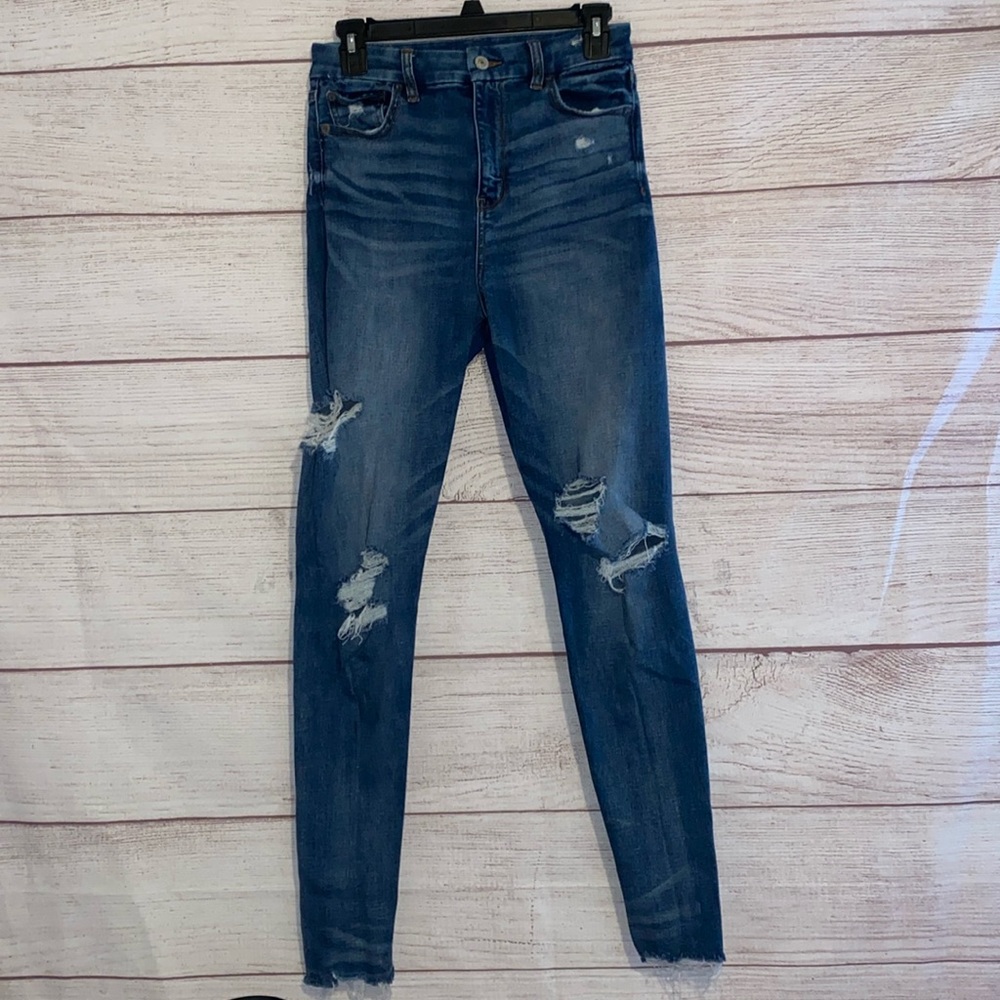 American Eagle Women’s super stretch high-rise jegging blue jeans